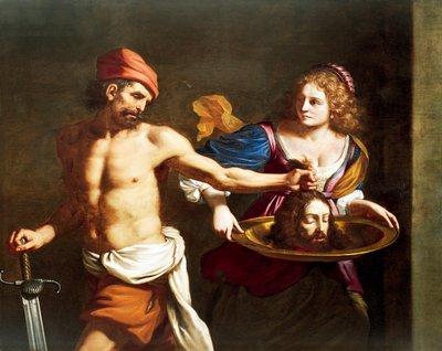 莎乐美接受施洗约翰的头像，乔瓦尼-弗朗切斯科-巴尔比耶里（Giovanni Francesco Barbieri，又名 Guercino，1591-1666 年）创作，布面油画 作者 格尔西诺 (1591-1666)
