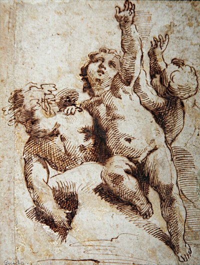 小天使，约1620年（纸上铅笔）。 作者 Guido (attr. To) Reni