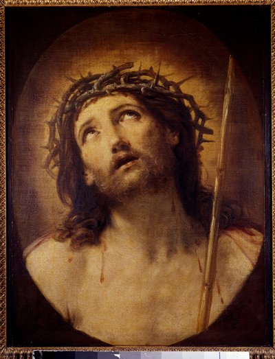 由 Guido Reni dit Le Guide (1575-1642) 17 世纪太阳绘制的 Ecce homo。 0,62x0,48 m 作者 吉多·雷尼（Guido Reni）