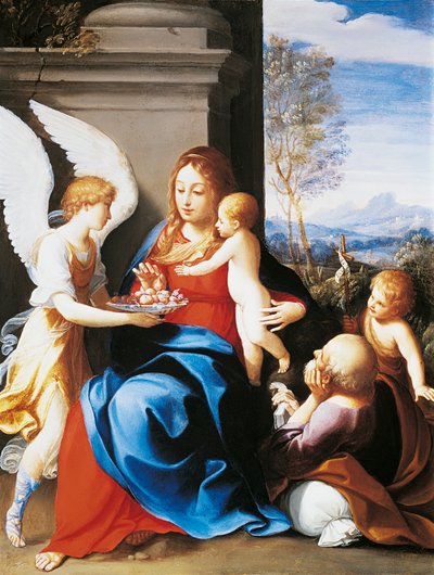 由天使服侍的神圣家庭，吉多-雷尼（1575-1642 年）创作 作者 吉多·雷尼（Guido Reni）