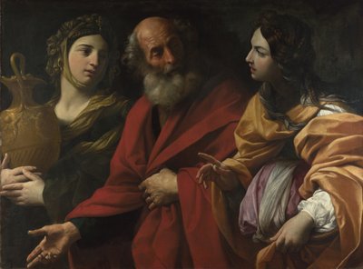 罗得和他的女儿们离开所多玛，c。 1615 作者 吉多·雷尼（Guido Reni）