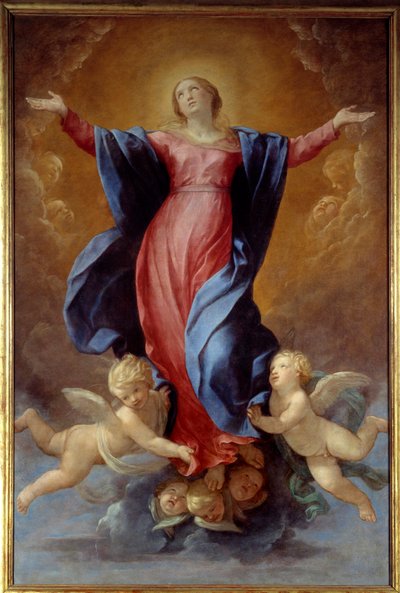 圭多·雷尼 (Guido Reni) 的处女画假设称为指南 (1575-1642) 1637 年太阳。 2,42x1,6 m 里昂，Musee des Beaux Arts 作者 Guido Reni