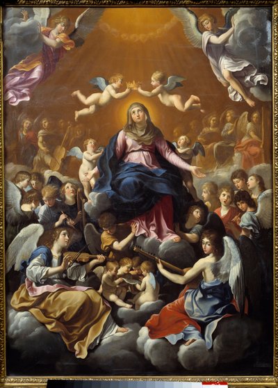 圣母的加冕仪式。被称为指南者的吉多-雷尼（1575-1642）的画作 作者 Guido Reni