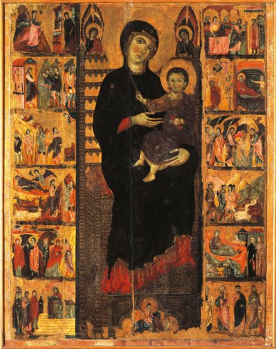 陛下，由Guido da Siena（约1230-约1290）创作，细节，柱子大厅，Palazzo Pubblico（市政厅），Siena，意大利 作者 吉多·达·锡耶纳（Guido da Siena）