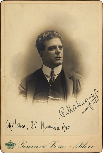 作曲家Pietro Mascagni的肖像，1863-1945年，1910年。 作者 吉戈尼和博西。