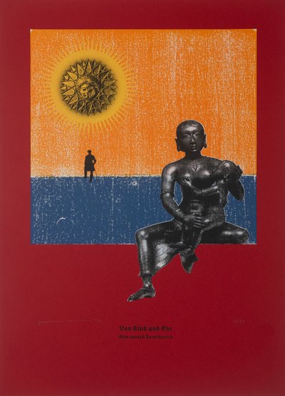 论儿童与婚姻》，《查拉图斯特拉如是说》，2024 年（木刻和丝网版画） 作者 吉尔赫姆·庞特斯（Guilherme Pontes）