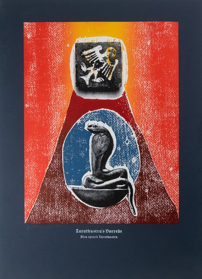 序言，《查拉图斯特拉如是说》，2022 年（木刻和丝网版画） 作者 吉尔赫姆·庞特斯（Guilherme Pontes）