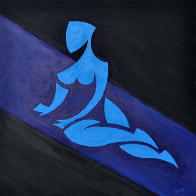 斜面空间人物研究》，2015 年（布面油画） 作者 吉尔赫姆·庞特斯（Guilherme Pontes）
