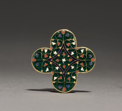 Quatrilobed牌匾，约1300-1310（金，半透明珐琅）。 作者 纪尧姆（到）朱利安