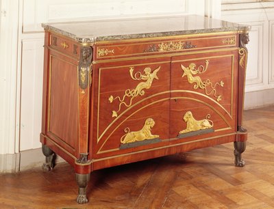 Hortense de Beauharnais沙龙（1783-1837）（木头，大理石和青铜）的马桶 作者 Guillaume Beneman