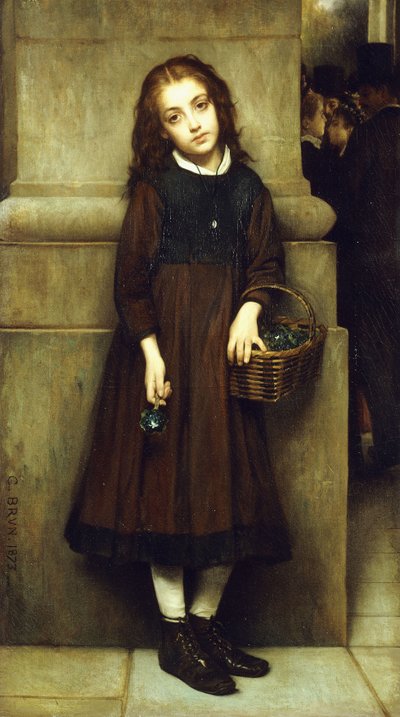 歌剧院外的花姑娘，1873年 作者 纪尧姆·查尔斯·布伦