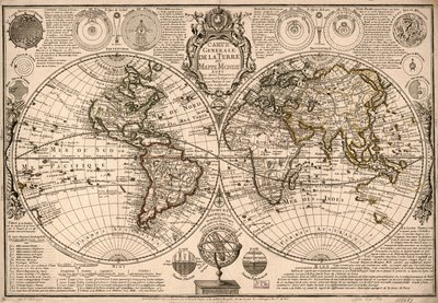 Carte generale de la terre - ou mappe monde auec les quatre principau  sistemes  les figures des sept planetes le tout selon les nouvelles obseruations.LOC 2017585685 作者 纪尧姆·戴内（Guillaume Danet）