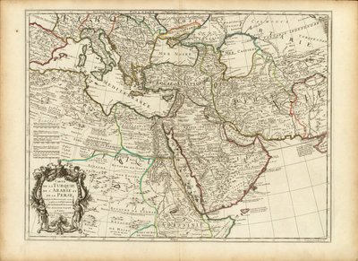 1701 年纪尧姆-德莱（Guillaume Delisle）绘制的奥斯曼帝国和波斯帝国地图（已裁剪 作者 纪尧姆·德利斯（Guillaume Delisle）