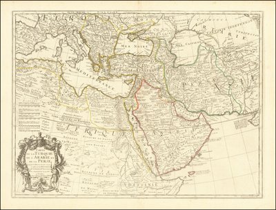 1701 地图 - 土耳其阿拉伯和波斯地图 作者 纪尧姆·德利斯（Guillaume Delisle）
