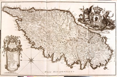 科西嘉（法国）地图（蚀刻画 作者 纪尧姆·德利斯（Guillaume Delisle）