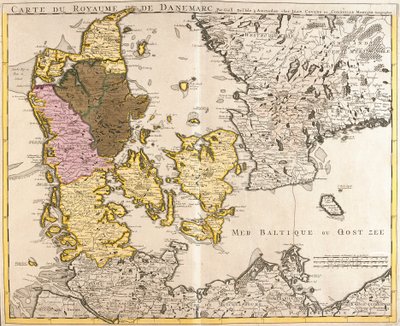 Map of the Kingdom of Denmark (etching 作者 纪尧姆·德利斯（Guillaume Delisle）
