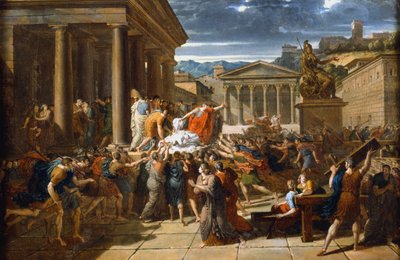 凯撒之死，主前44年c1780-1832年。 作者 纪尧姆·莱瑟尔（Guillaume Lethiere）