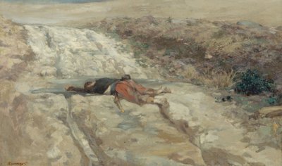 1870 年战争场景：战场上的阵亡士兵，约 1870 年（布面油画） 作者 纪尧姆·瑞伽美
