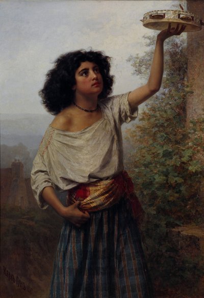 年轻的吉普赛女人，1870年 作者 枪