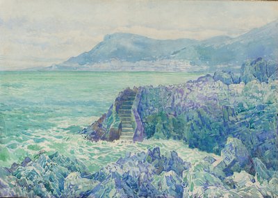 在蔚蓝海岸的海滩上的岩石 作者 冈纳·维德福斯