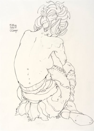 女性裸体，在时间的边缘 作者 Gunter Langer