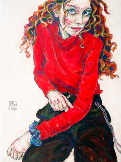 女性肖像，火焰 作者 Gunter Langer