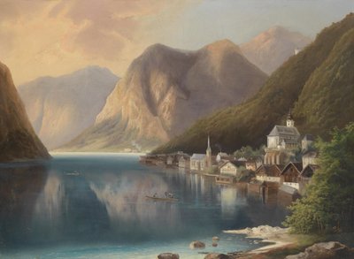 哈尔施塔特的景色 作者 古斯塔夫·巴巴里尼（Gustav Barbarini）
