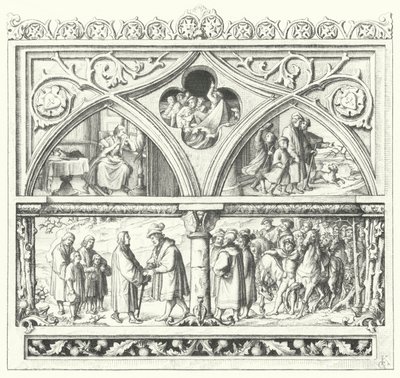 马丁·路德 (Martin Luther) 在前往曼斯菲尔德 (Mansfeld) 的最后一次旅程中告别家人、在路上的生活以及受到曼斯菲尔德伯爵 (Counts of Mansfeld) 的接待（版画） 作者 古斯塔夫·费迪南德·利奥波德·科尼格