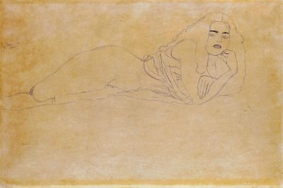 "右侧俯卧的裸体"。Portrait d