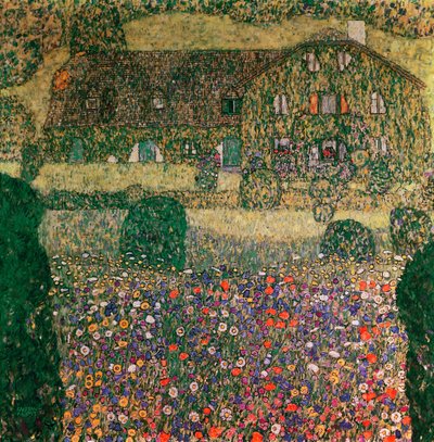 乡间别墅由Attersee，c.1914 作者 古斯塔夫·克里姆特