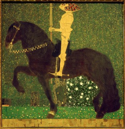 一场战斗（骑士；金骑士） 作者 Gustav Klimt