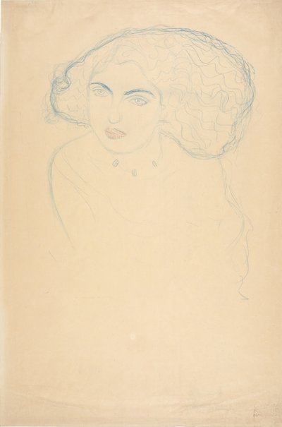 女人头c。 1916年。 作者 古斯塔夫·克里姆特