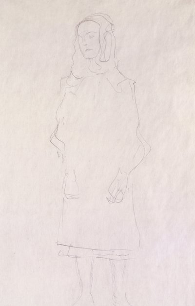 马达-普里马维西，约 1925 年（铅笔、日本纸） 作者 古斯塔夫·克里姆特