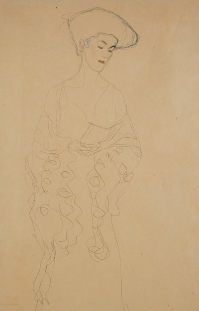 稍微向左转，1907年 作者 古斯塔夫·克里姆特