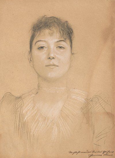 女人的画像，约1890-1891年 作者 古斯塔夫·克里姆特