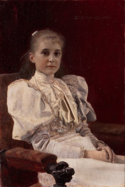 坐着的年轻女孩，1894年 作者 古斯塔夫·克里姆特