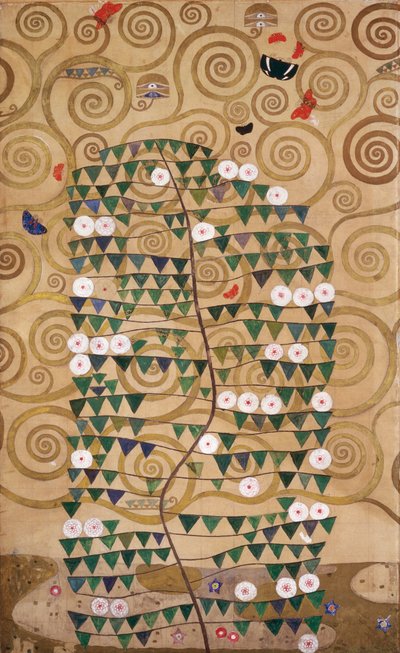 比利时布鲁塞尔斯托克莱宫楣画草图（纸面水彩和铅笔画） 作者 古斯塔夫·克里姆特