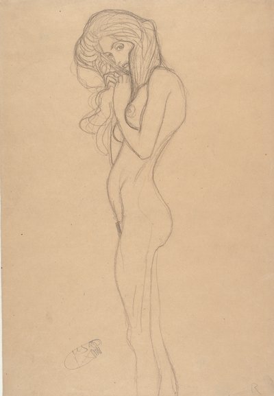 1901年，为贝多芬·弗里兹作常设女性裸体研究。 作者 古斯塔夫·克里姆特