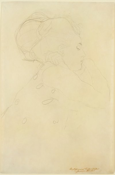 新娘》研究，约 1917-18 年（纸上铅笔） 作者 古斯塔夫·克里姆特