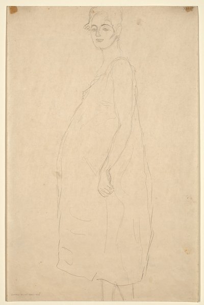 着装孕妇研究》，约 1915-16 年（铅笔，日本纸） 作者 古斯塔夫·克里姆特