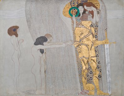 对幸福的渴望，来自贝多芬的带子”，1902年 作者 Gustav Klimt