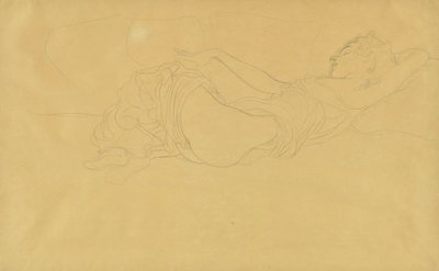 女子仰卧，部分着装 作者 古斯塔夫·克里姆特