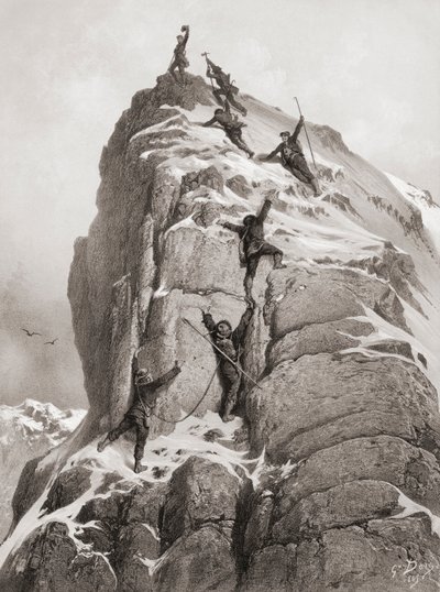 First ascent of the Matterhorn (engraving) 作者 古斯塔夫（之后）多尔