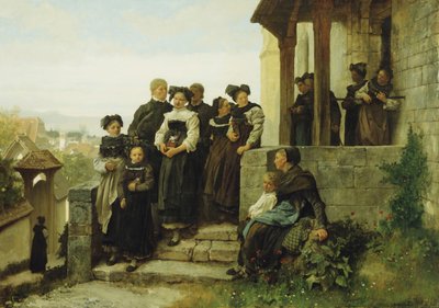 继新教教堂之后，1872年 作者 古斯塔夫·布里昂（Gustave Brion）
