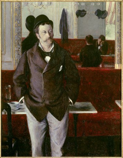 在咖啡馆里 古斯塔夫·卡耶博特 (Gustave Caillebotte) (1848-1894) 的画作，1880 年 1,53x1,14 m 鲁昂，美术博物馆 作者 古斯塔夫·卡耶博特