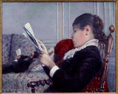 Interior, the reader Painting by Gustave Caillebotte (1848-1894) 1880 Sun. 0,75x0,6 m Private collection 作者 古斯塔夫·卡耶博特