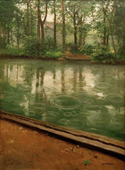 耶尔，下雨了 作者 Gustave Caillebotte