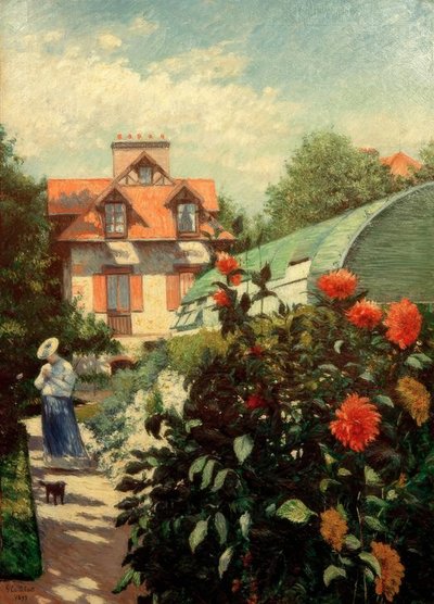 花园Petit Gennevilliers（大丽花，花园Peti 作者 古斯塔夫·卡耶博特