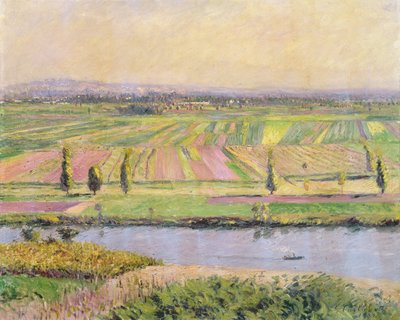 来自阿让特伊山的Gennevilliers平原，1888年 作者 古斯塔夫·卡耶博特