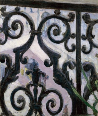 阳台上的景色 - 阳台上的景色 - Gustave Caillebotte 的画作（1848-1894） 作者 古斯塔夫·卡耶博特